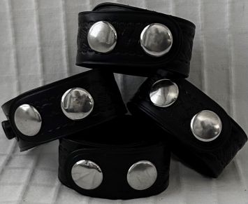 Maricopa County Sheriff's "MCSO" DEPUTY DUTY BELT KEEPERS - CHROME SNAPS - 4 Pack.